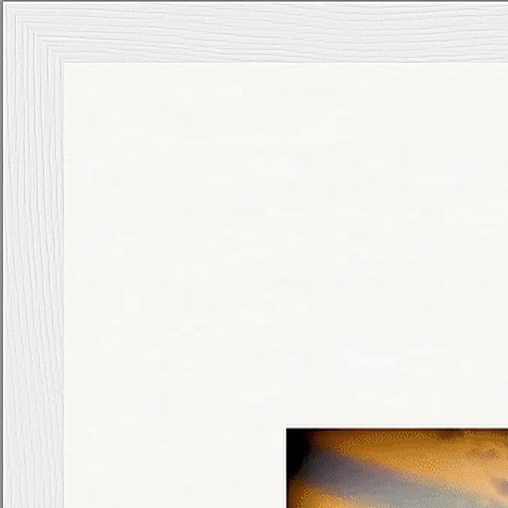 Cosmic Reflections Framed print 50x70 cm / 20x28″ White frame corner detail