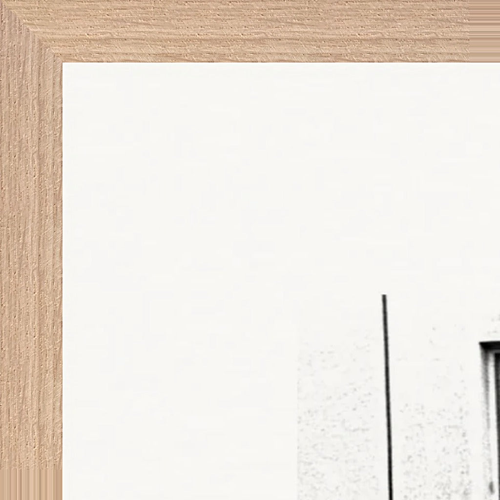The Urban Matrix Framed print 50x70 cm / 20x28″ Wood frame corner detail