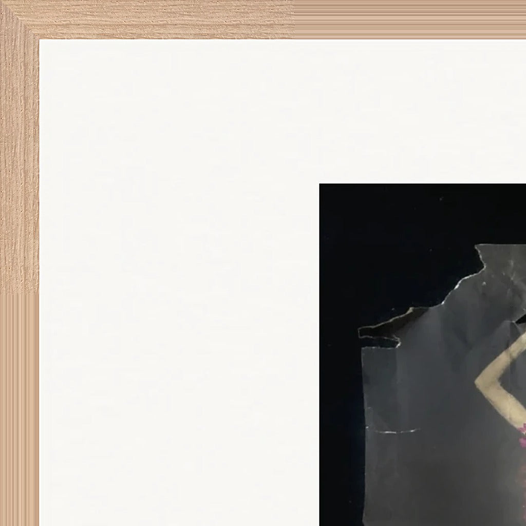 Never too Late Framed print 50x70 cm / 20x28″ Wood frame corner detail