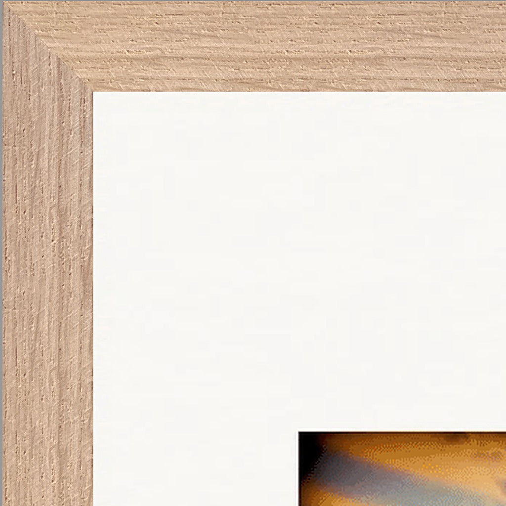 Cosmic Reflections Framed print 50x70 cm / 20x28″ Wood frame corner detail