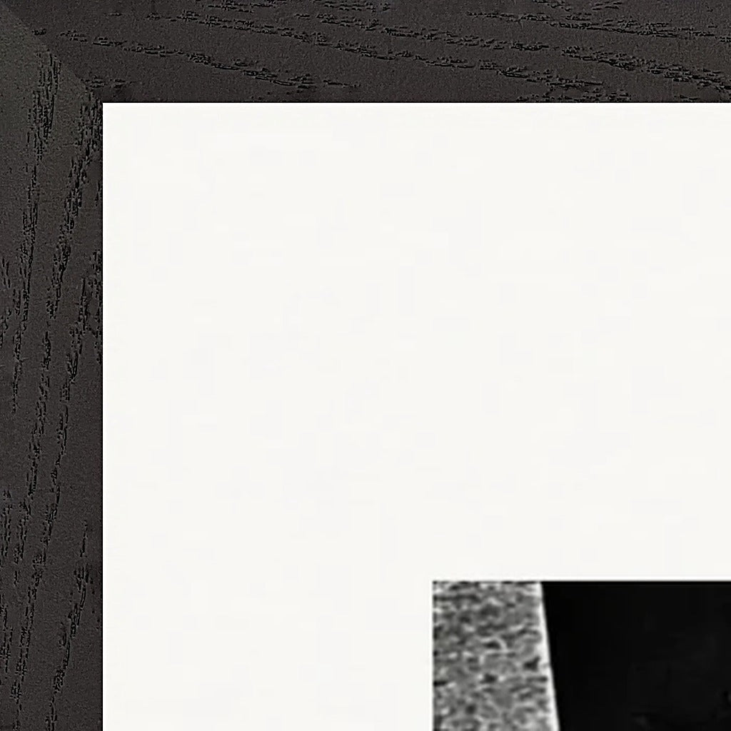 This is Where He Stood Framed print A1 (59.4 x 84.1  cm) Black frame corner detail