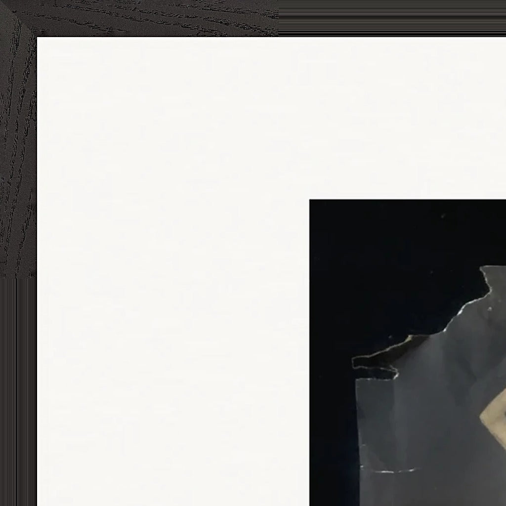 Never too Late Framed print A1 (59.4 x 84.1  cm) Black frame corner detail