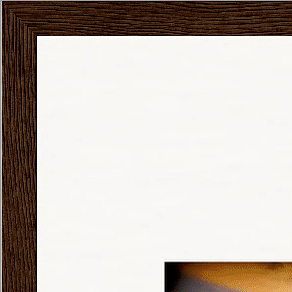Cosmic Reflections Framed print A1 (59.4 x 84.1  cm) Dark wood frame corner detail