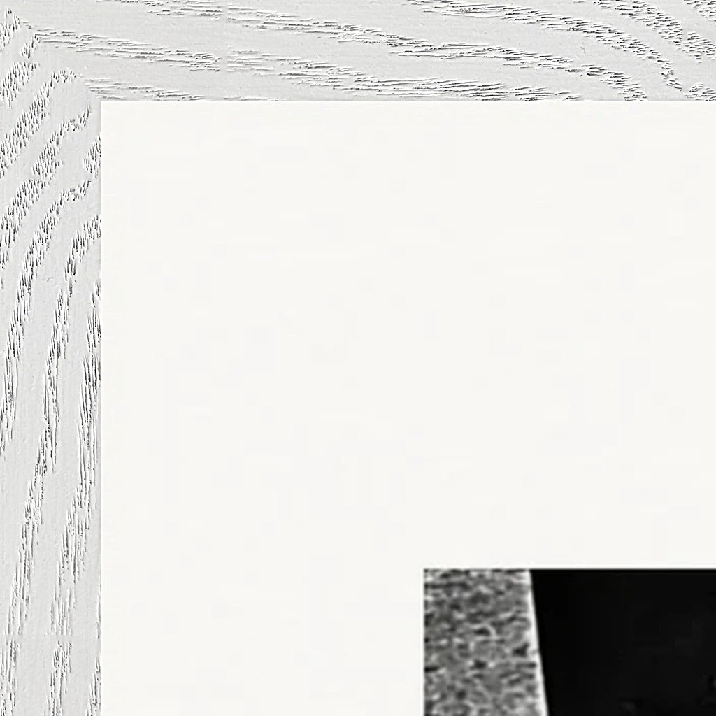This is Where He Stood Framed print A1 (59.4 x 84.1  cm) White frame corner detail