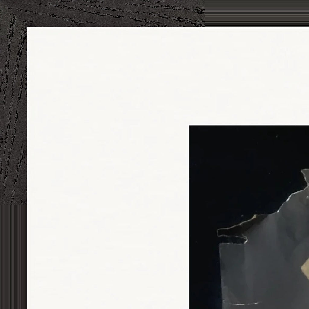 Never too Late Framed print 60x80 cm / 24x32″ Black frame corner detail