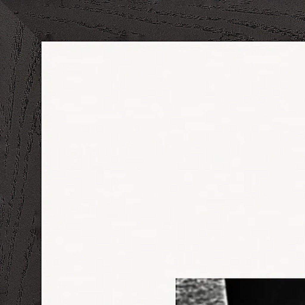 This is Where He Stood Framed print 60x80 cm / 24x32″ Black frame corner detail