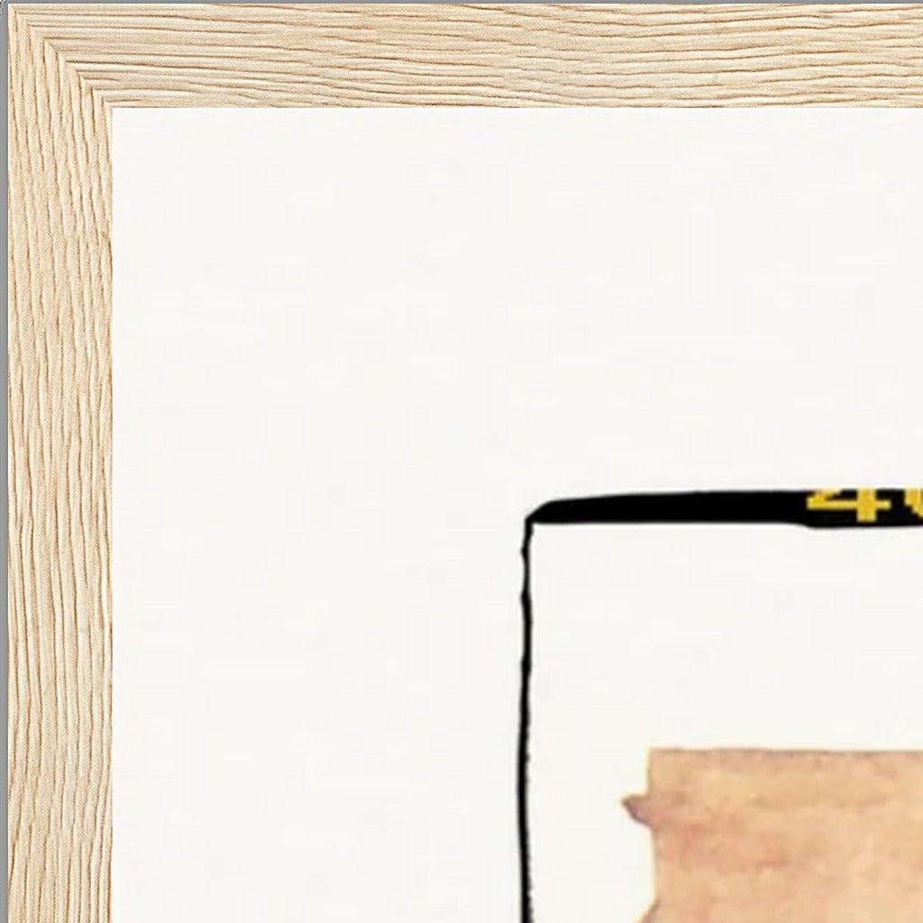 Kiss My Ass Framed print 60x80 cm / 24x32″ Wood frame corner detail