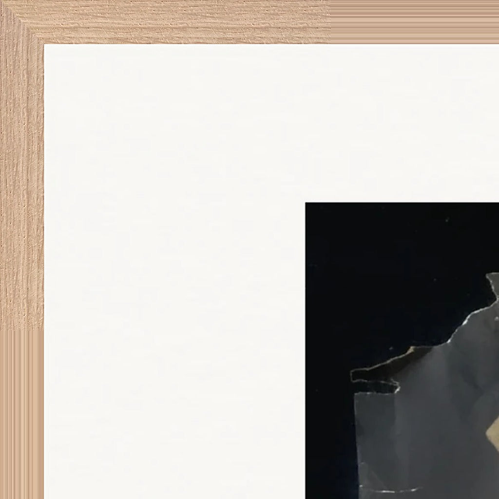 Never too Late Framed print 60x80 cm / 24x32″ Wood frame corner detail