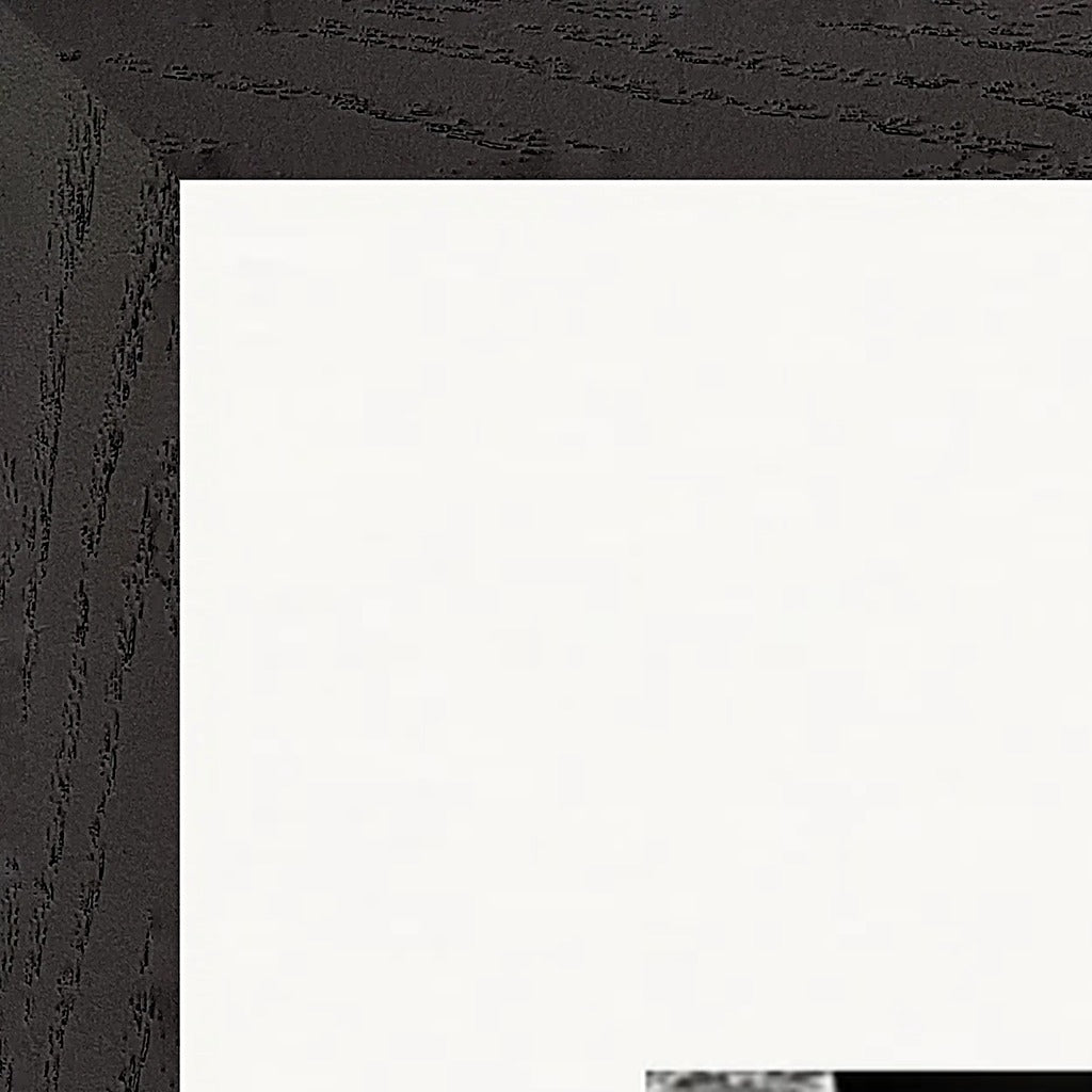 This is Where He Stood Framed print 60x90 cm / 24x36″ Black frame corner detail