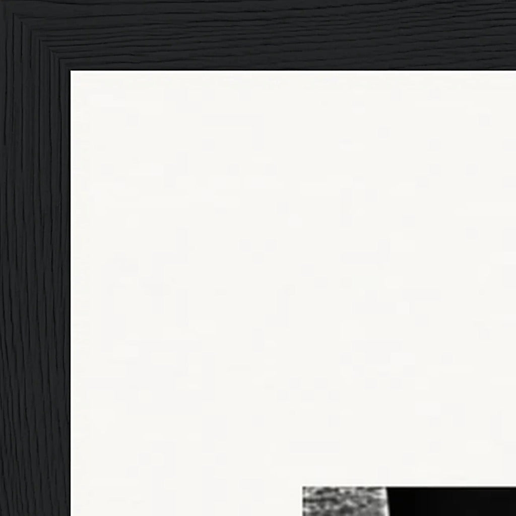 This is Where He Stood Framed print 60x90 cm / 24x36″ Black frame corner detail