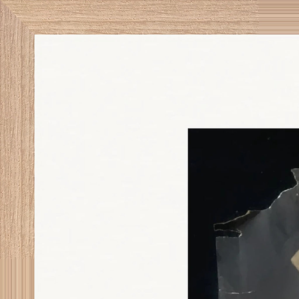 Never too Late Framed print 60x90 cm / 24x36″ Wood frame corner detail