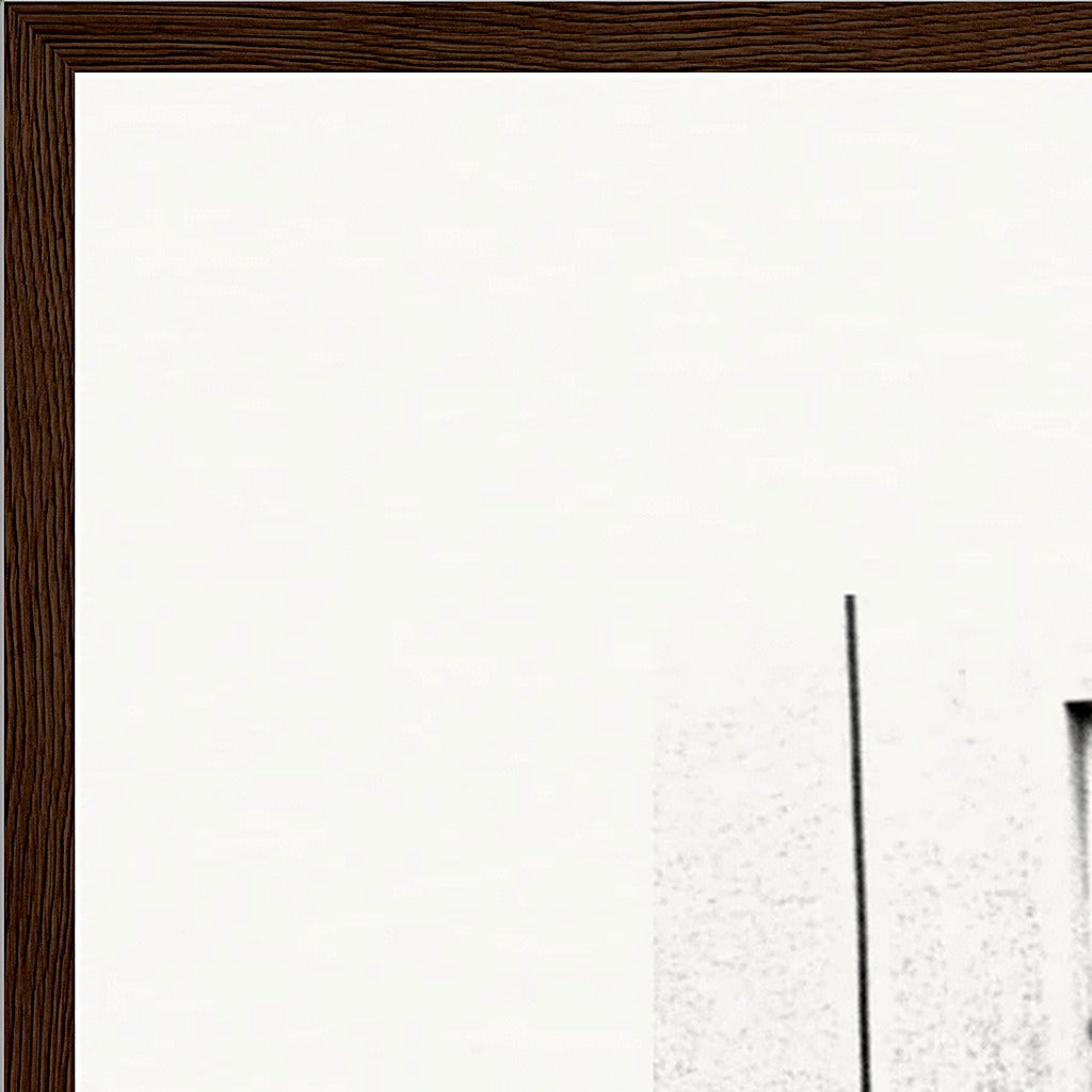 The Urban Matrix Framed print 70x100 cm / 28x40″ Dark wood frame corner detail