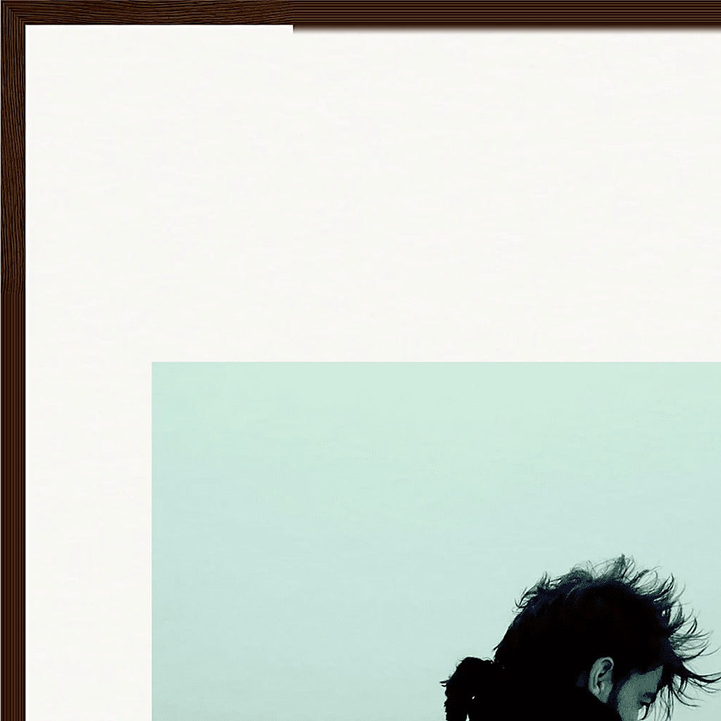 Misty Mind Framed print 70x100 cm / 28x40″ Dark wood frame corner detail
