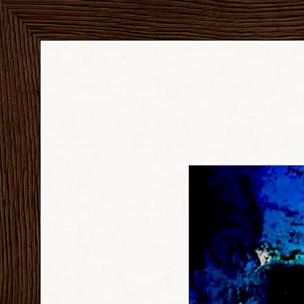 Web of Colours Framed print 70x100 cm / 28x40″ Dark wood frame corner detail