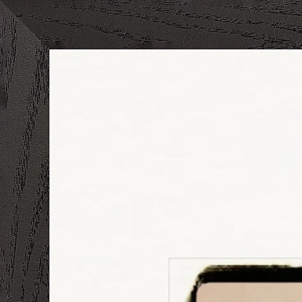 Hat On Framed print 70x70 cm / 28x28″ Black frame corner detail