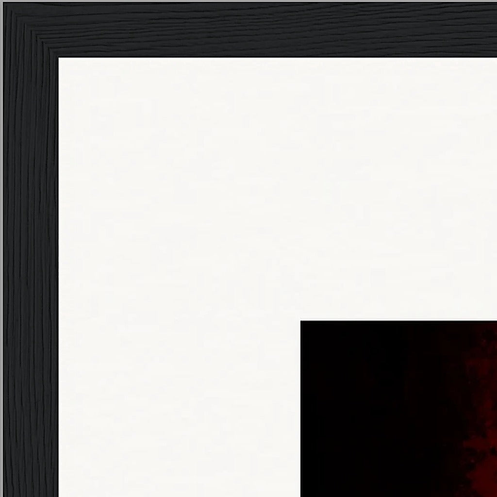 Chromatic Kiss Framed print 70x70 cm / 28x28″ Black frame corner detail