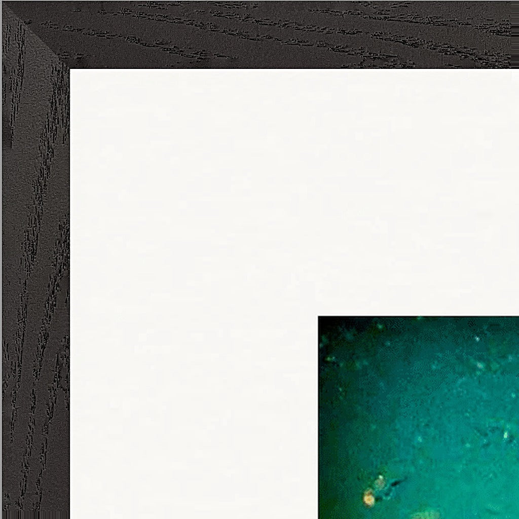 Underwater Flight Framed print 70x70 cm / 28x28″ Black frame corner detail