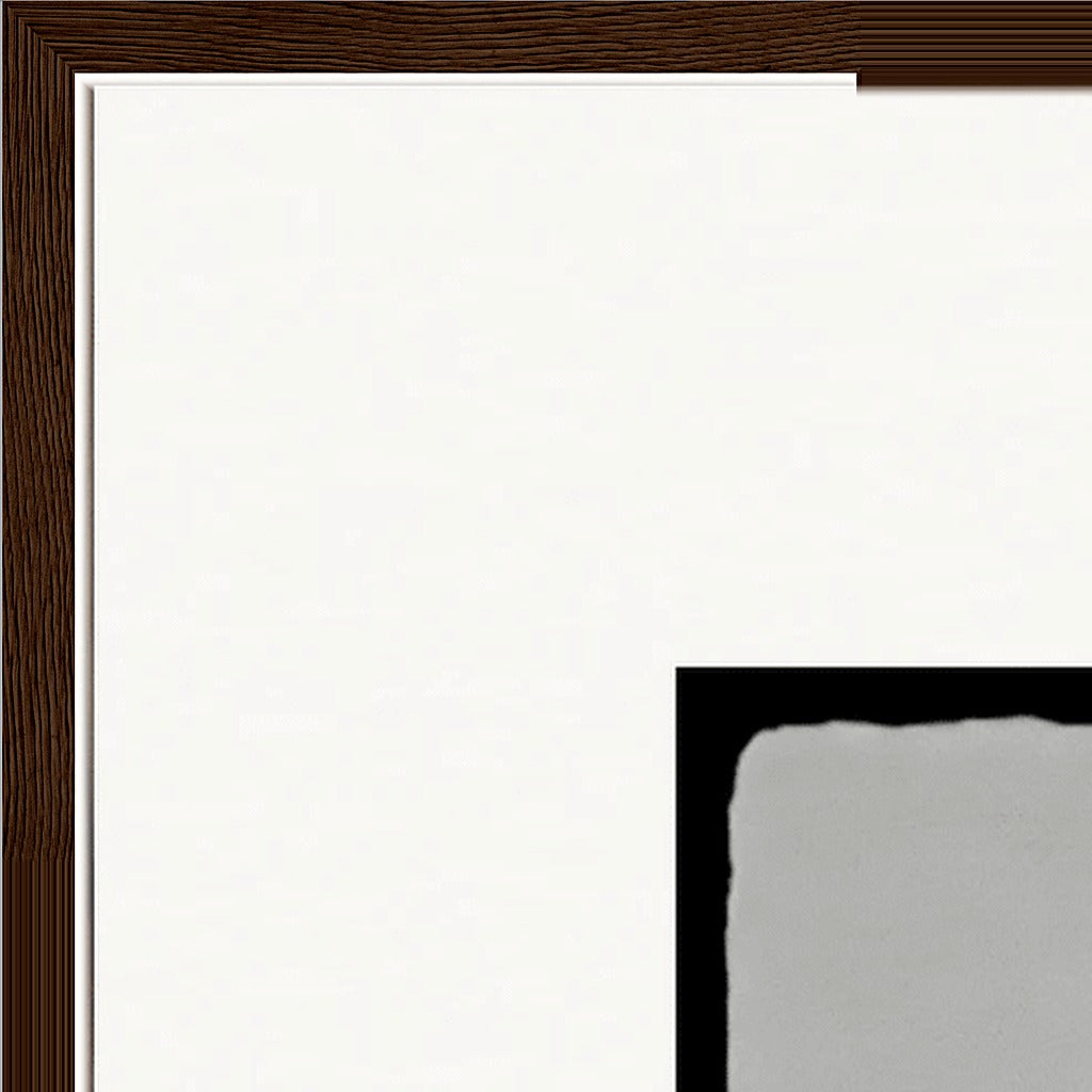 Circle of Life Framed print 70x70 cm / 28x28″ Dark wood frame corner detail