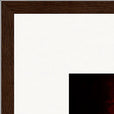 Chromatic Kiss Framed print 70x70 cm / 28x28″ Dark wood frame corner detail