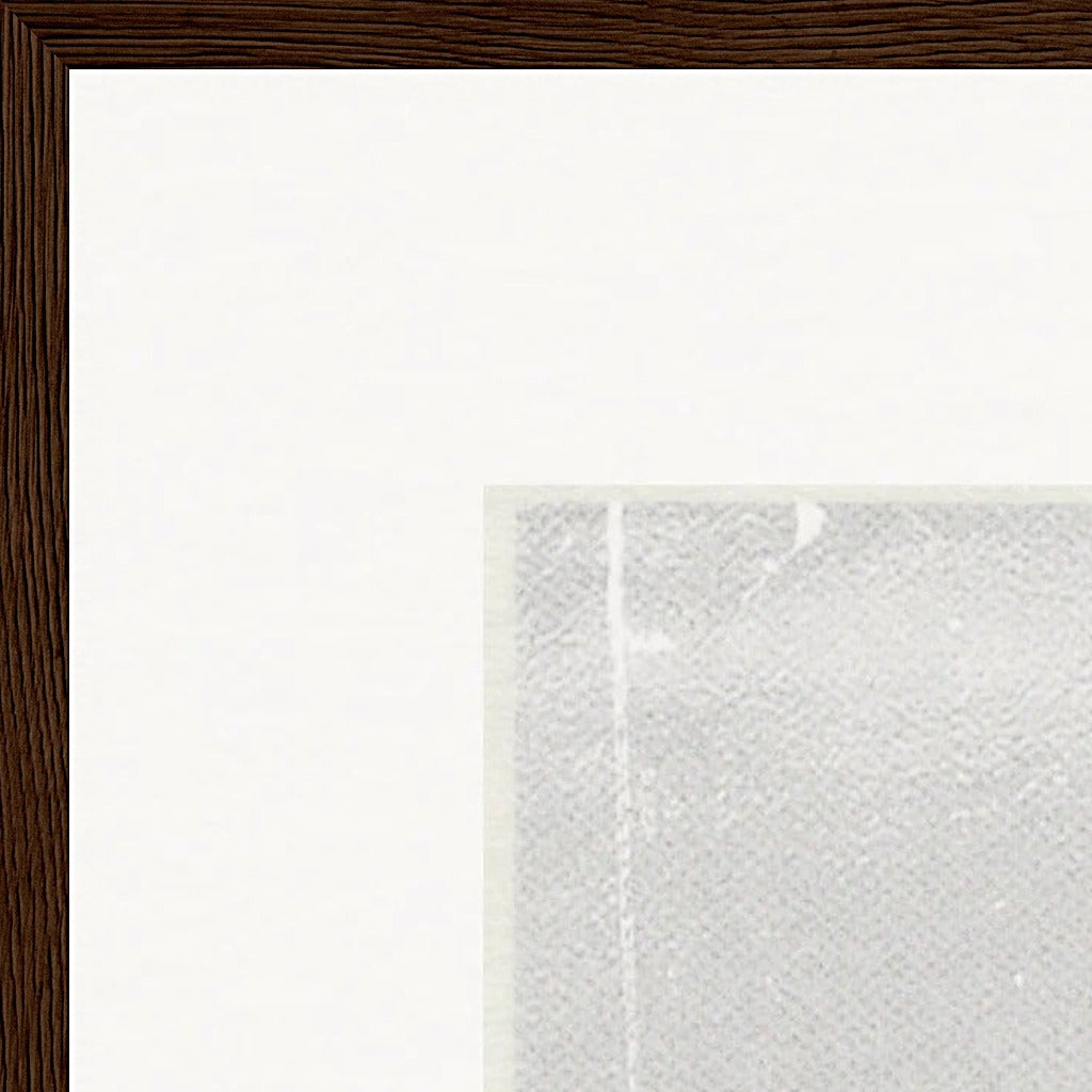 The Space We Share Framed print 70x70 cm / 28x28″ Dark wood frame corner detail