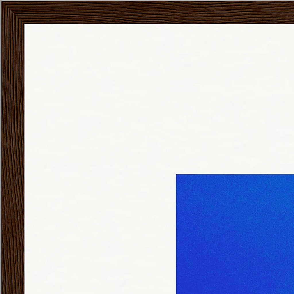 Nocturne Velvet Framed print 70x70 cm / 28x28″ Dark wood frame corner detail