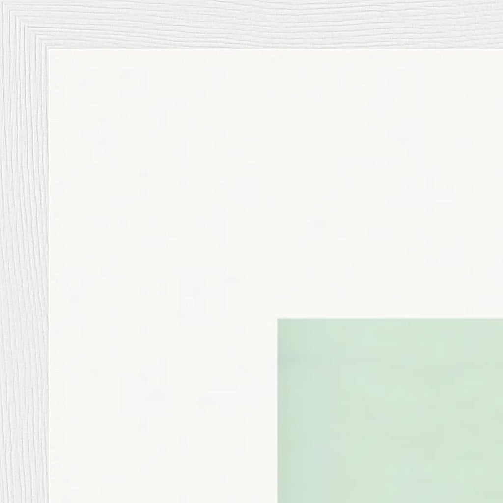 Lacey Leg Framed print 70x70 cm / 28x28″ White frame corner detail