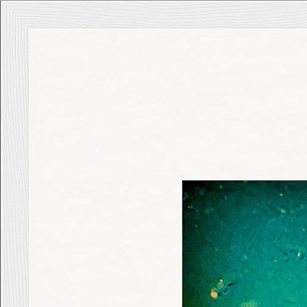 Underwater Flight Framed print 70x70 cm / 28x28″ White frame corner detail