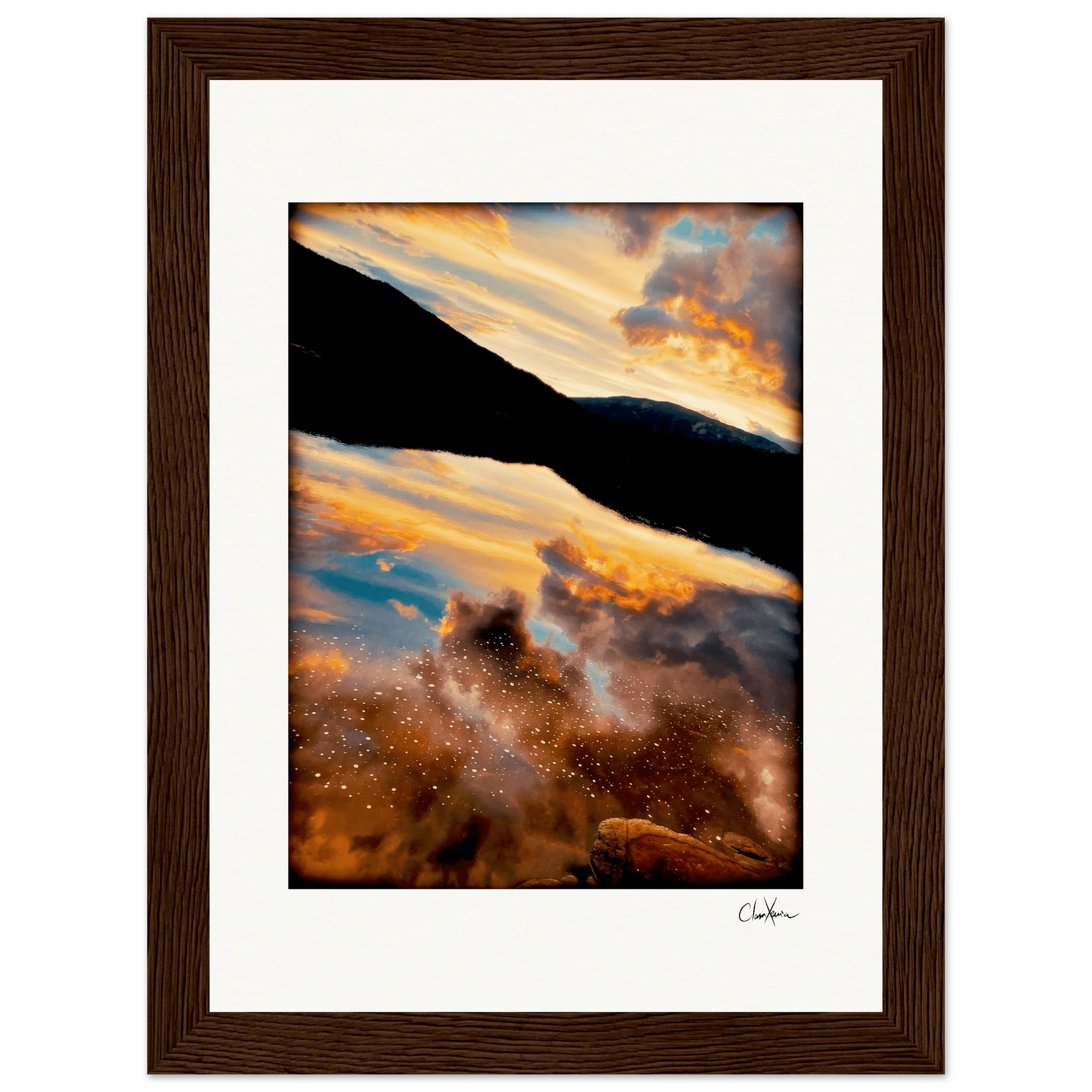 Cosmic Reflections Framed print 13x18 cm / 5x7″ Dark wood frame 49