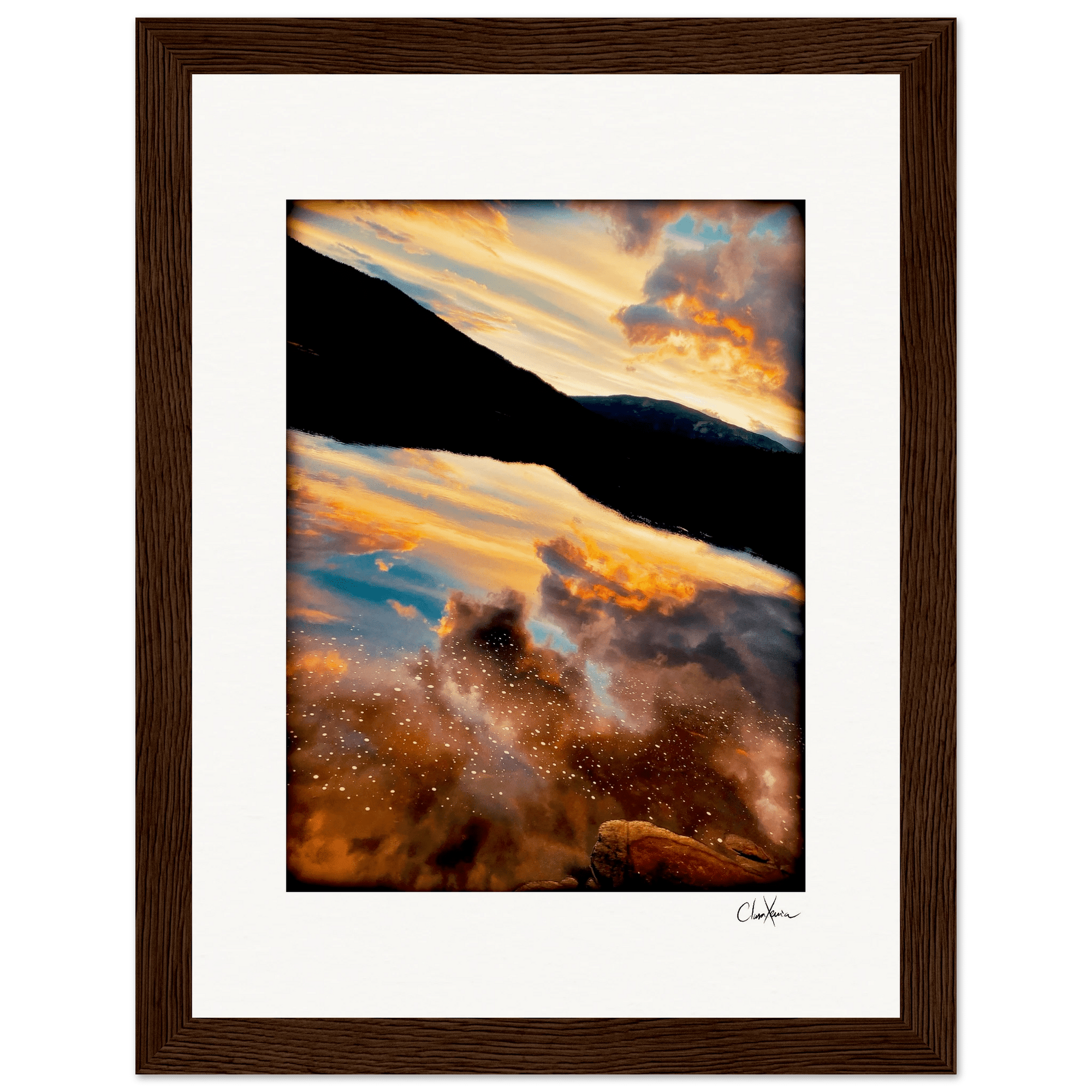 Cosmic Reflections Framed print 15x20 cm / 6x8″ Dark wood frame 47
