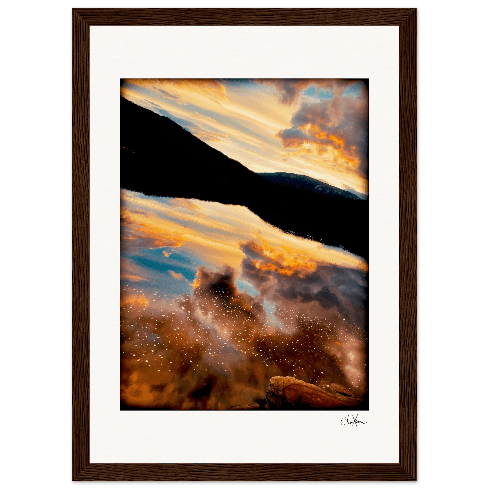 Cosmic Reflections Framed print 21x29.7 cm / 8x12" Dark wood frame 45