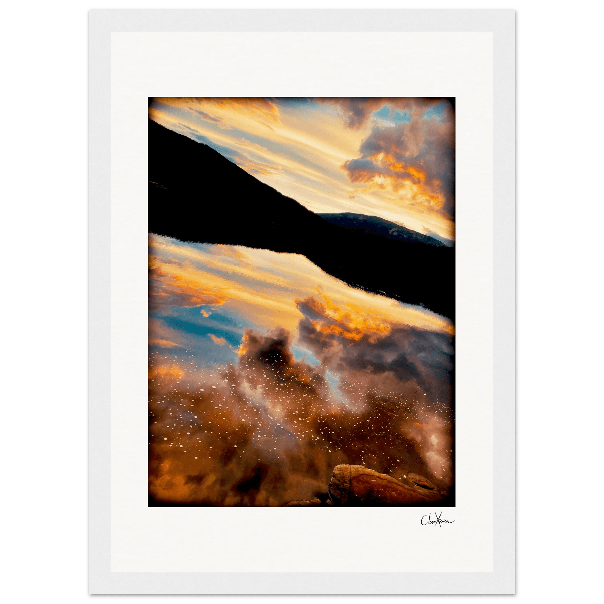 Cosmic Reflections Framed print 21x29.7 cm / 8x12" White frame 19