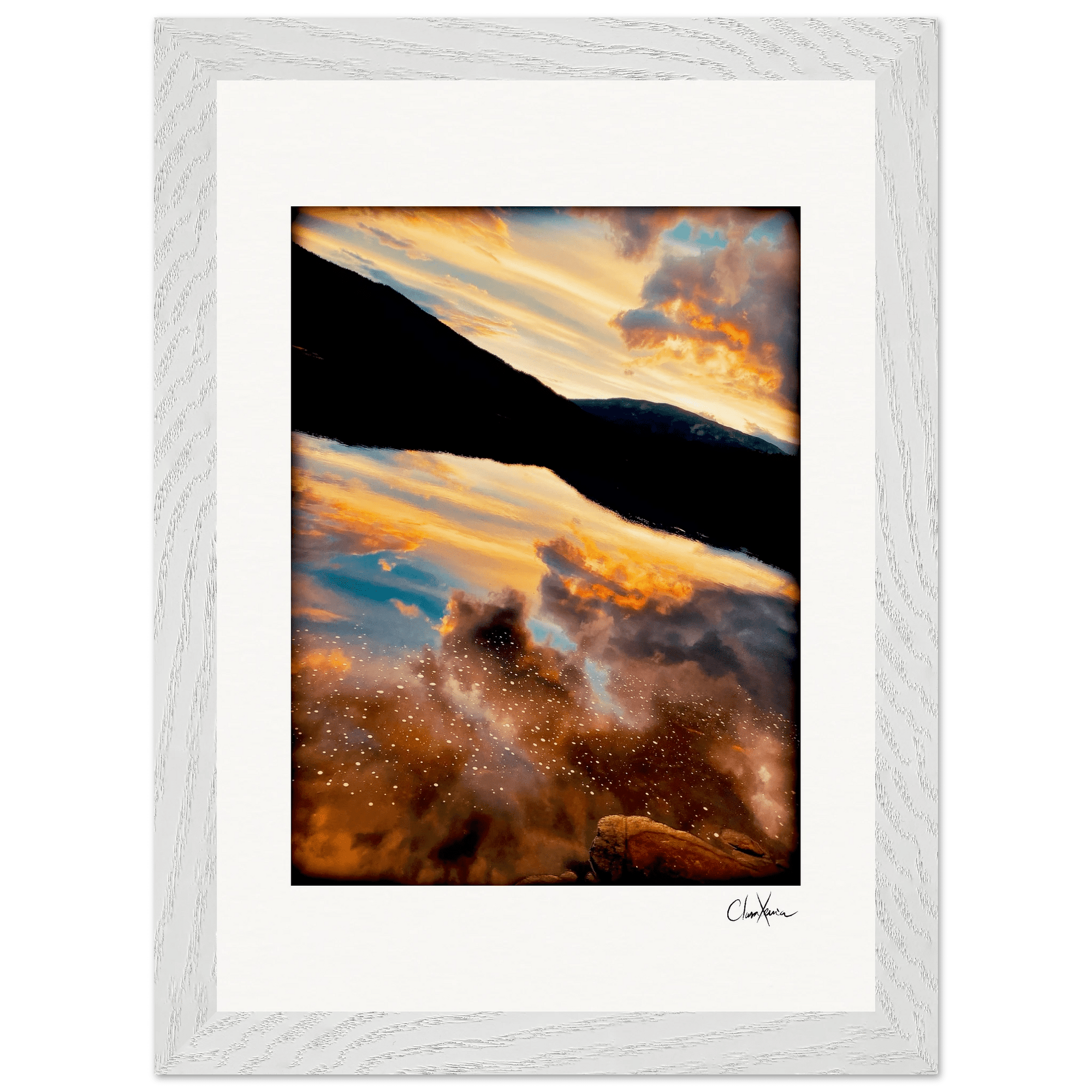 Cosmic Reflections Framed print 21x29.7 cm / 8x12" White frame 19