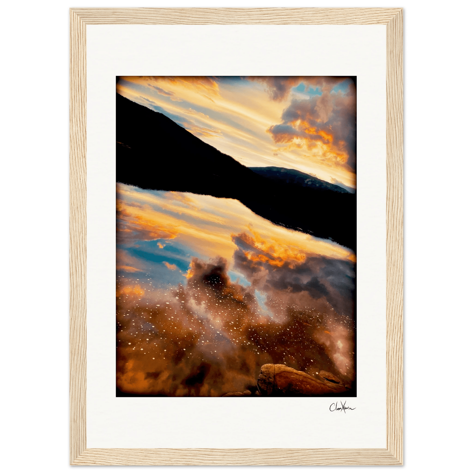 Cosmic Reflections Framed print 21x29.7 cm / 8x12" Wood frame 24
