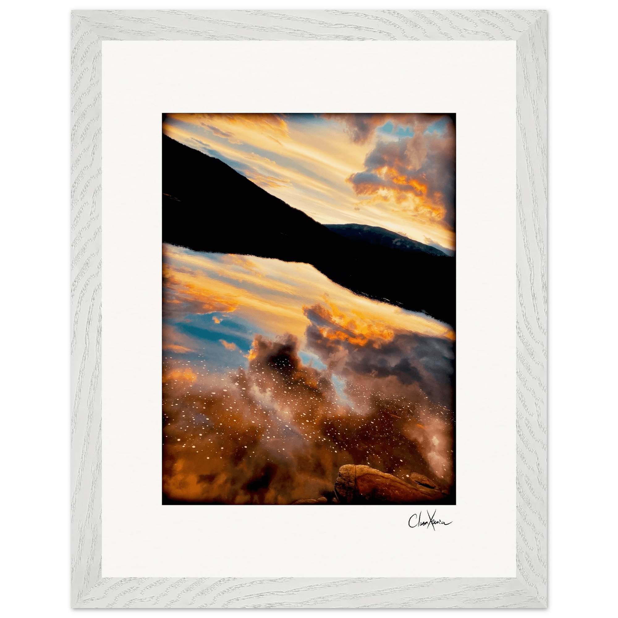Cosmic Reflections Framed print 27x35 cm / 11x14″ White frame 17