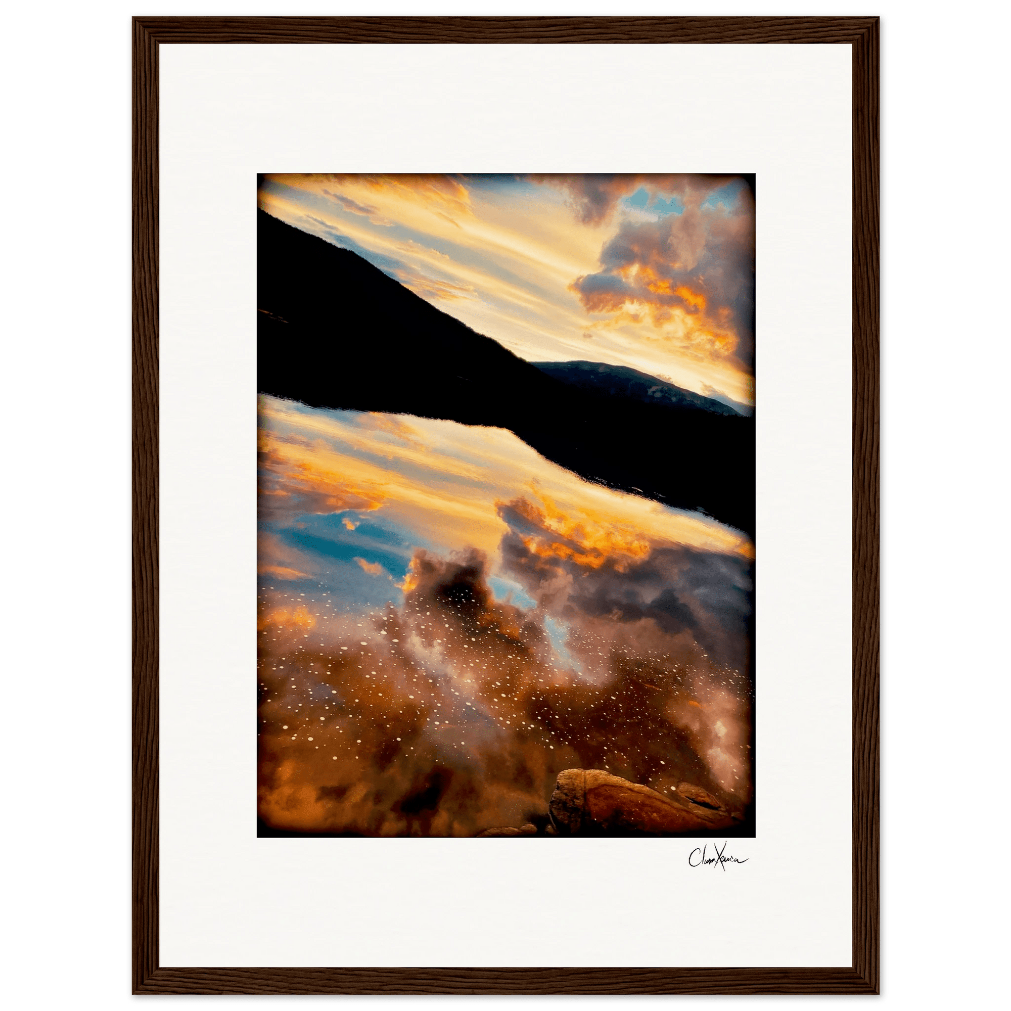 Cosmic Reflections Framed print 30x40 cm / 12x16″ Dark wood frame 36