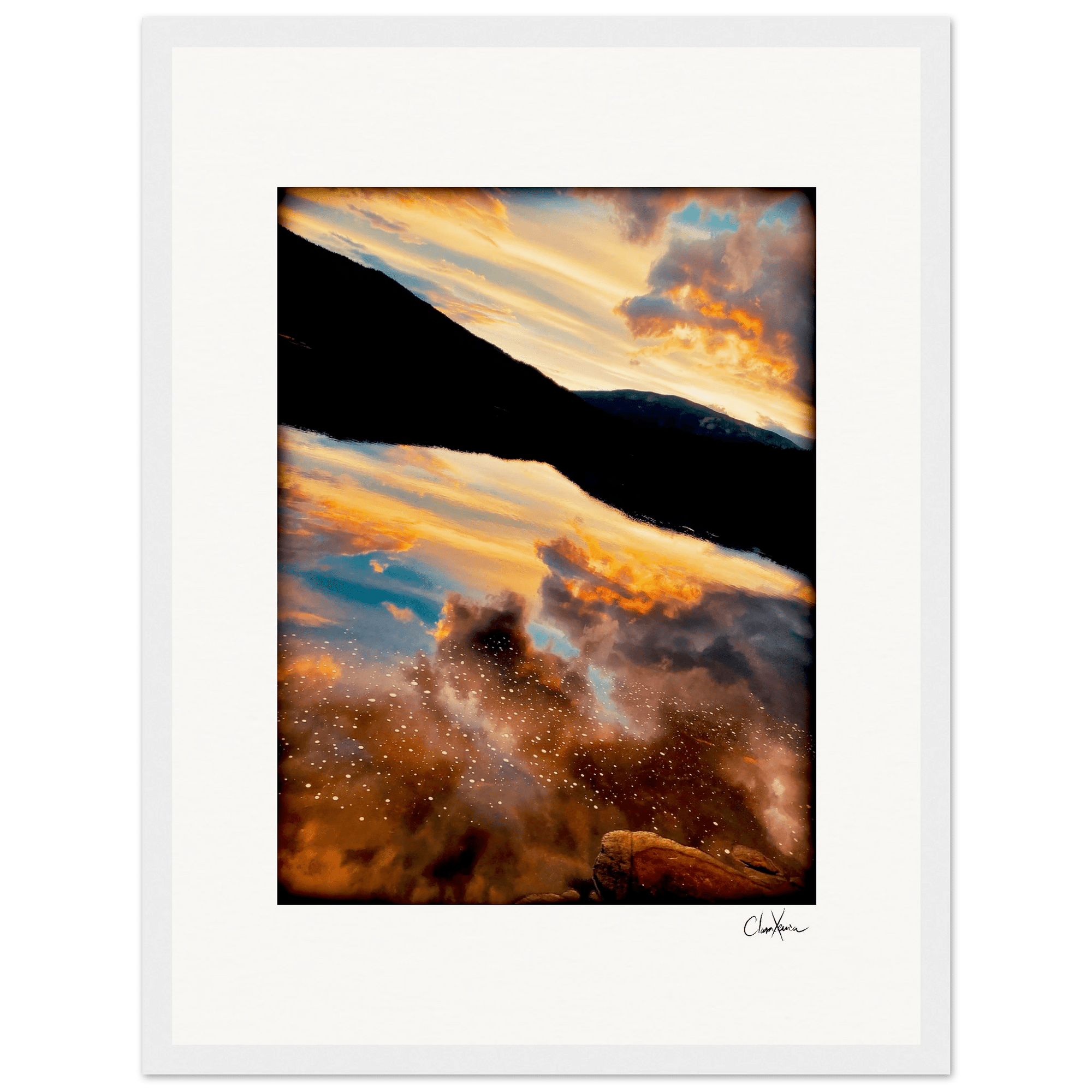 Cosmic Reflections Framed print 30x40 cm / 12x16″ White frame 15
