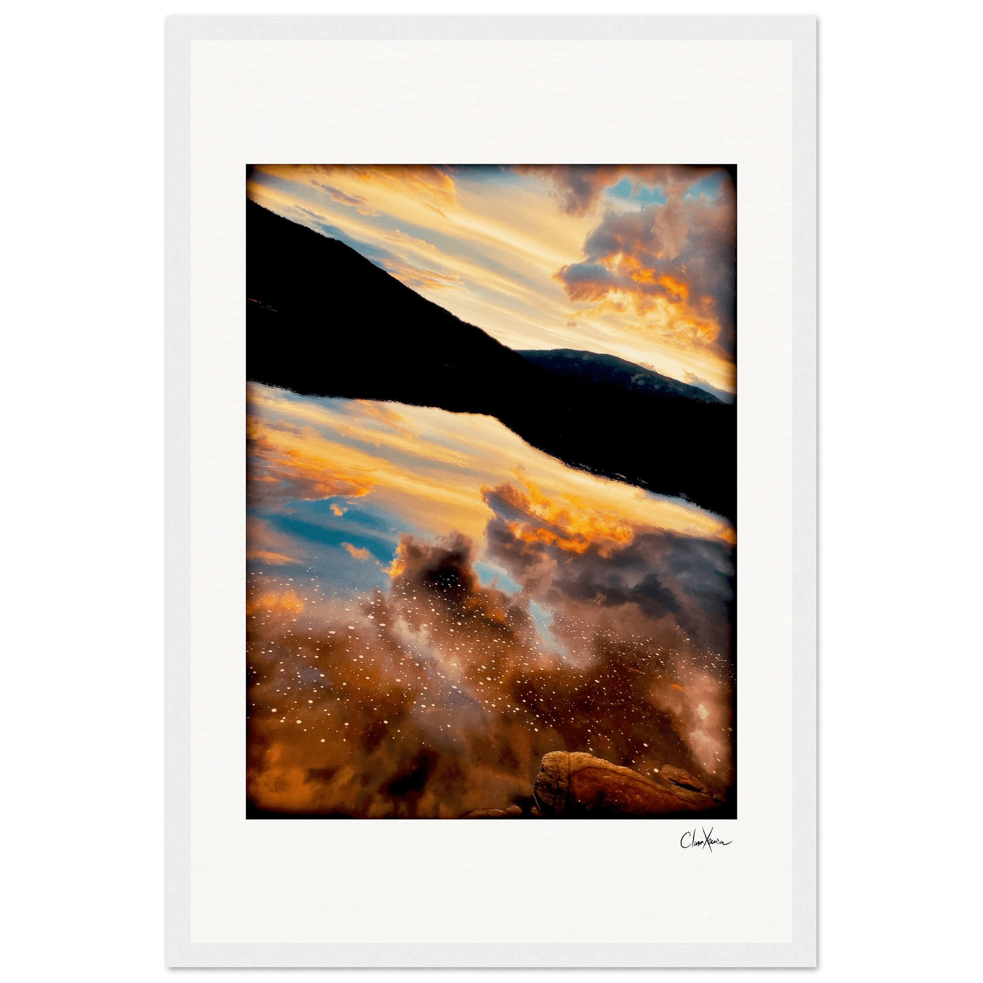 Cosmic Reflections Framed print 30x45 cm / 12x18″ White frame 18