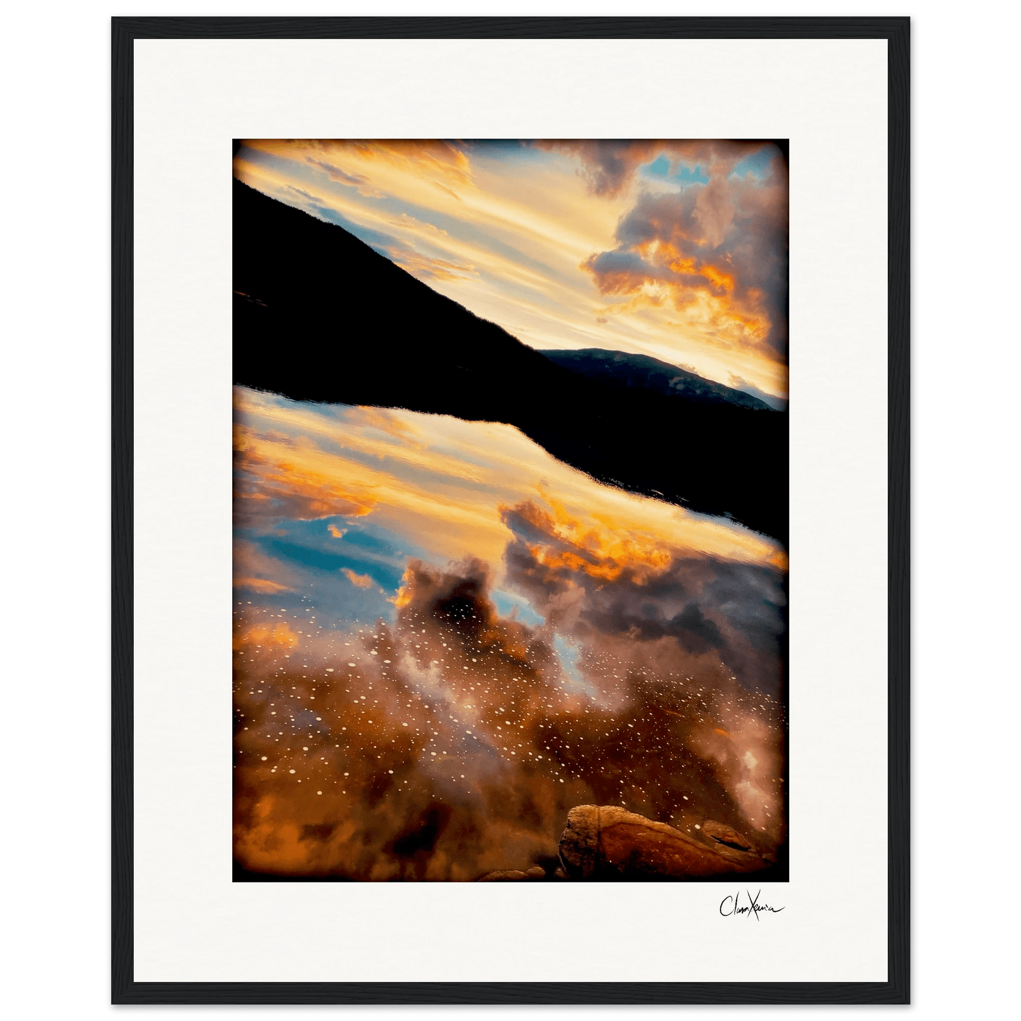 Cosmic Reflections Framed print 40x50 cm / 16x20″ Black frame 55