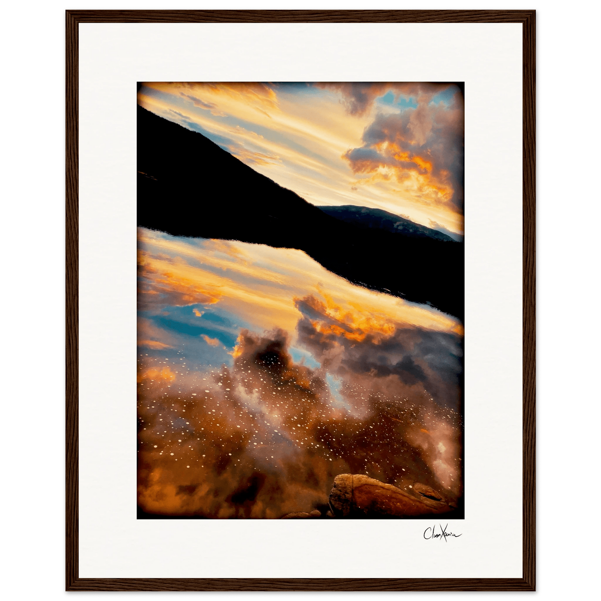 Cosmic Reflections Framed print 40x50 cm / 16x20″ Dark wood frame 38