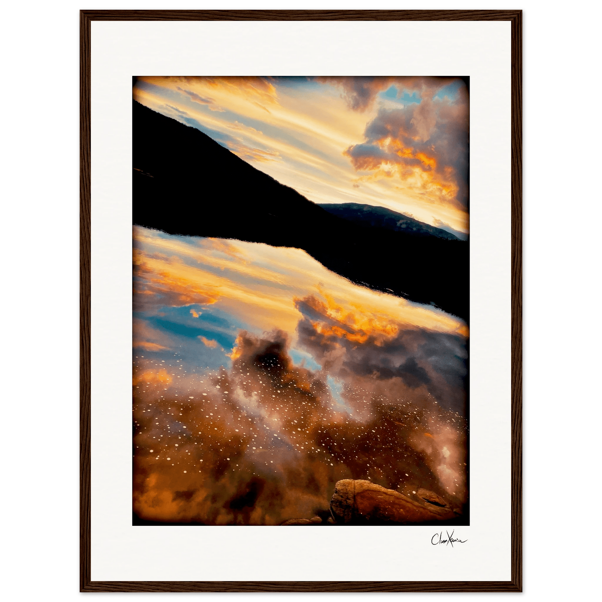 Cosmic Reflections Framed print 45x60 cm / 18x24″ Dark wood frame 39