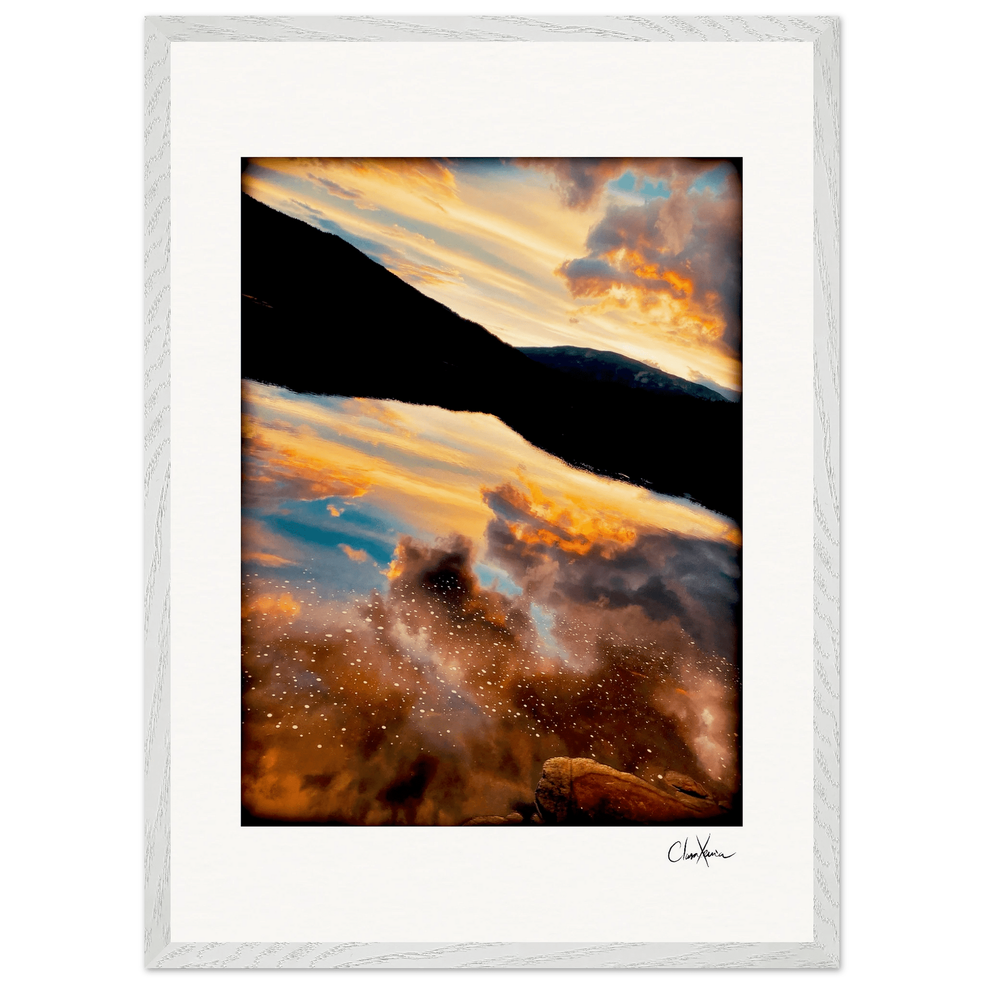 Cosmic Reflections Framed print 50x70 cm / 20x28″ White frame 14