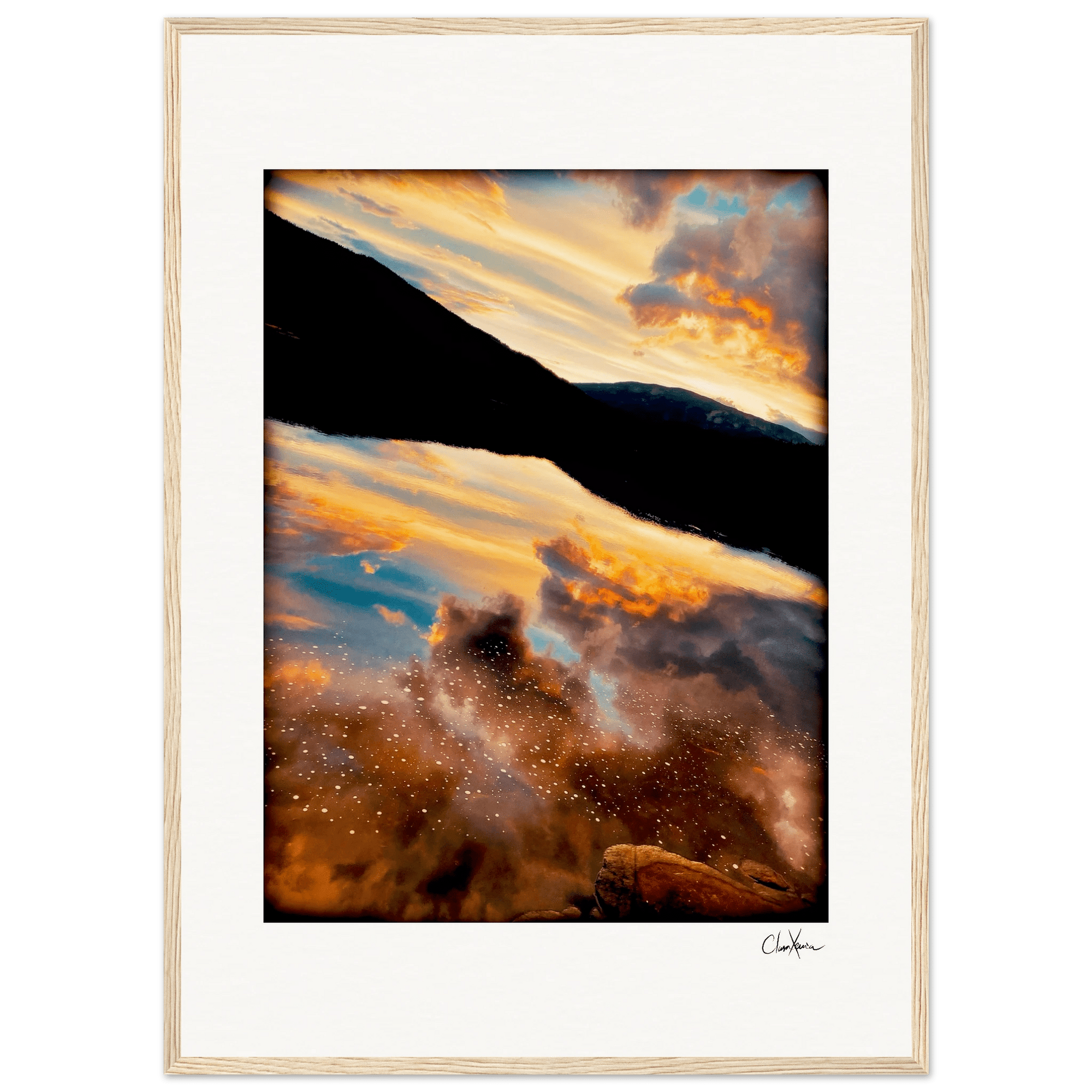 Cosmic Reflections Framed print 50x70 cm / 20x28″ Wood frame 25