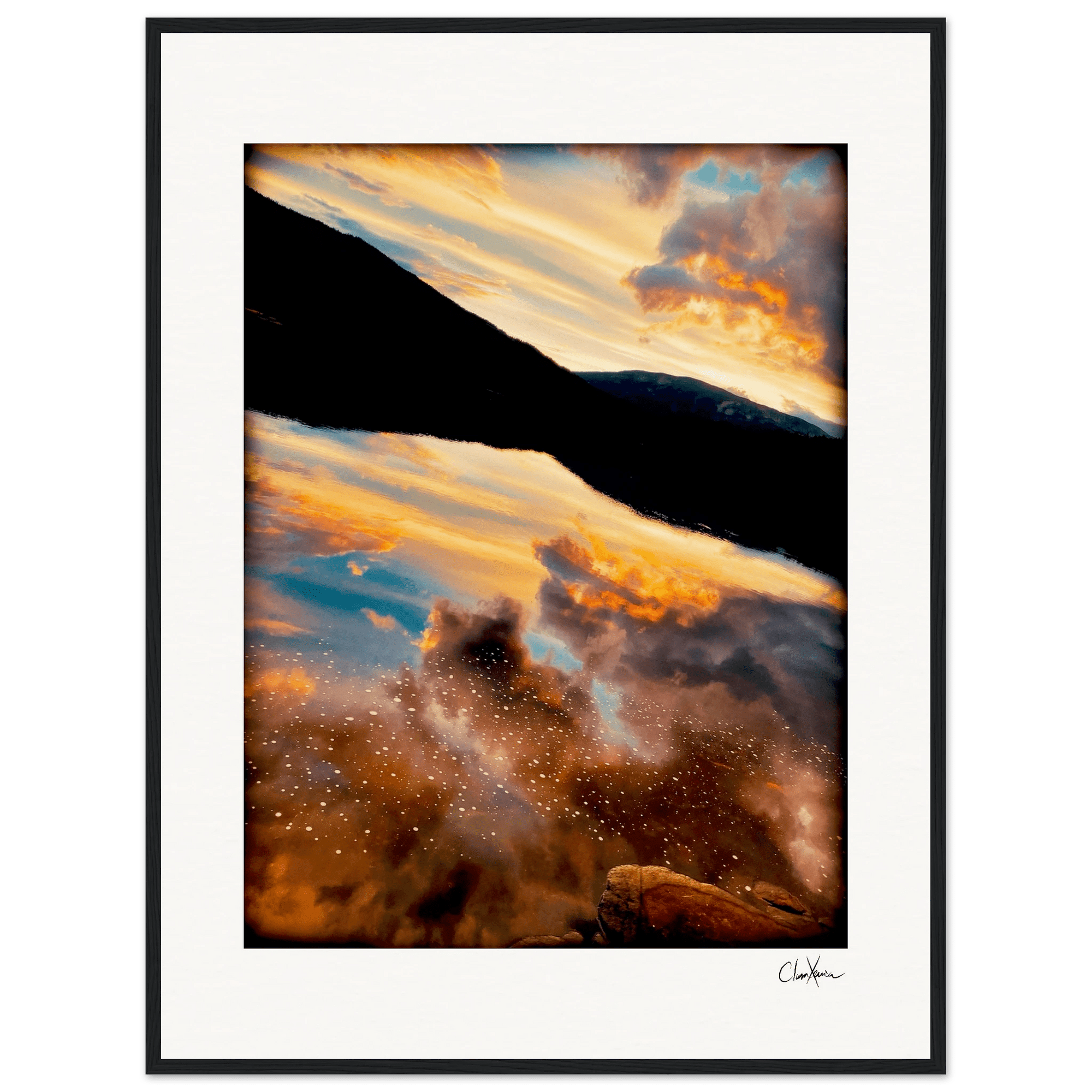 Cosmic Reflections Framed print 60x80 cm / 24x32″ Black frame 54