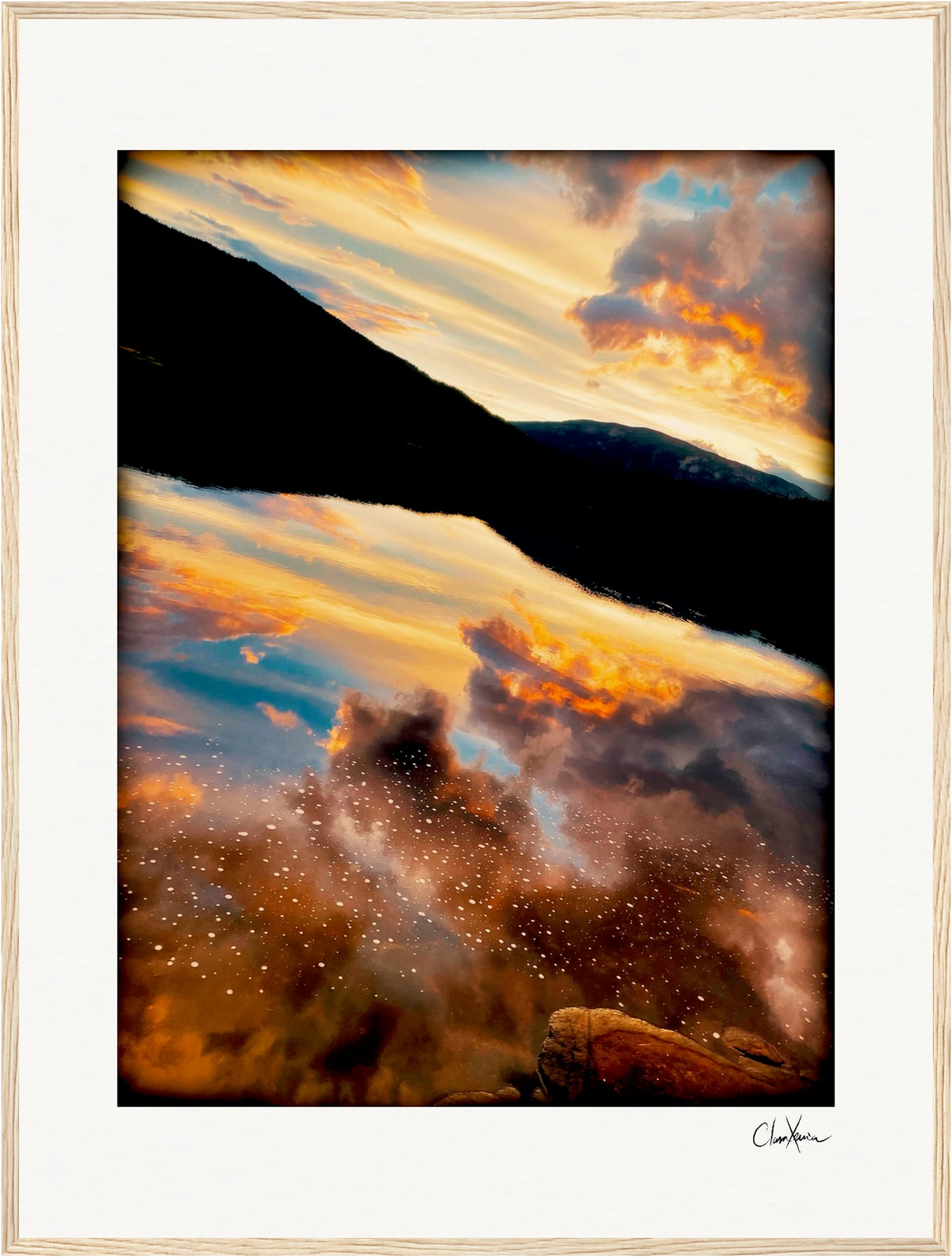 Cosmic Reflections  –Framed print cm / 24 x 32″, Wood frame