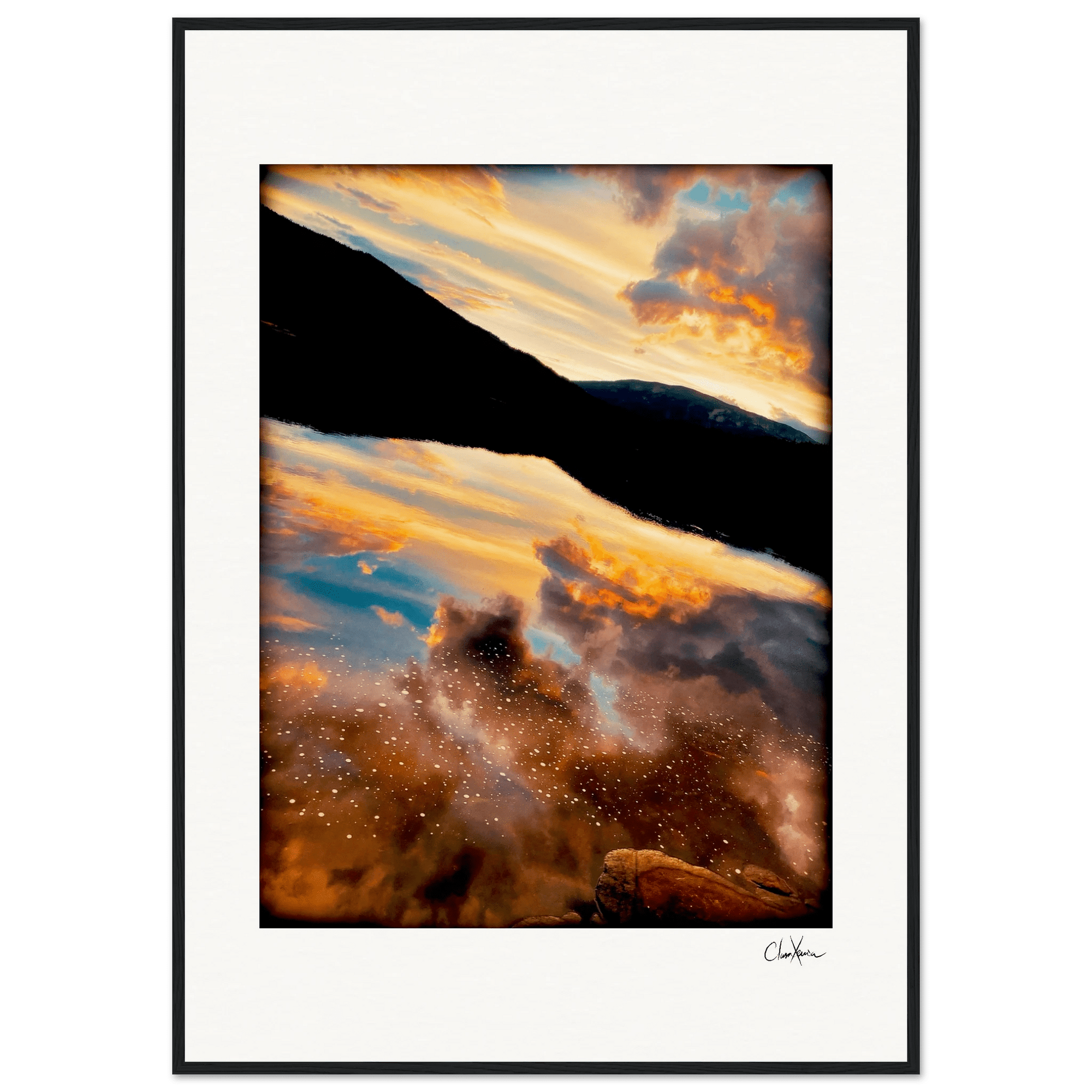 Cosmic Reflections Framed print 70x100 cm / 28x40″ Black frame 56
