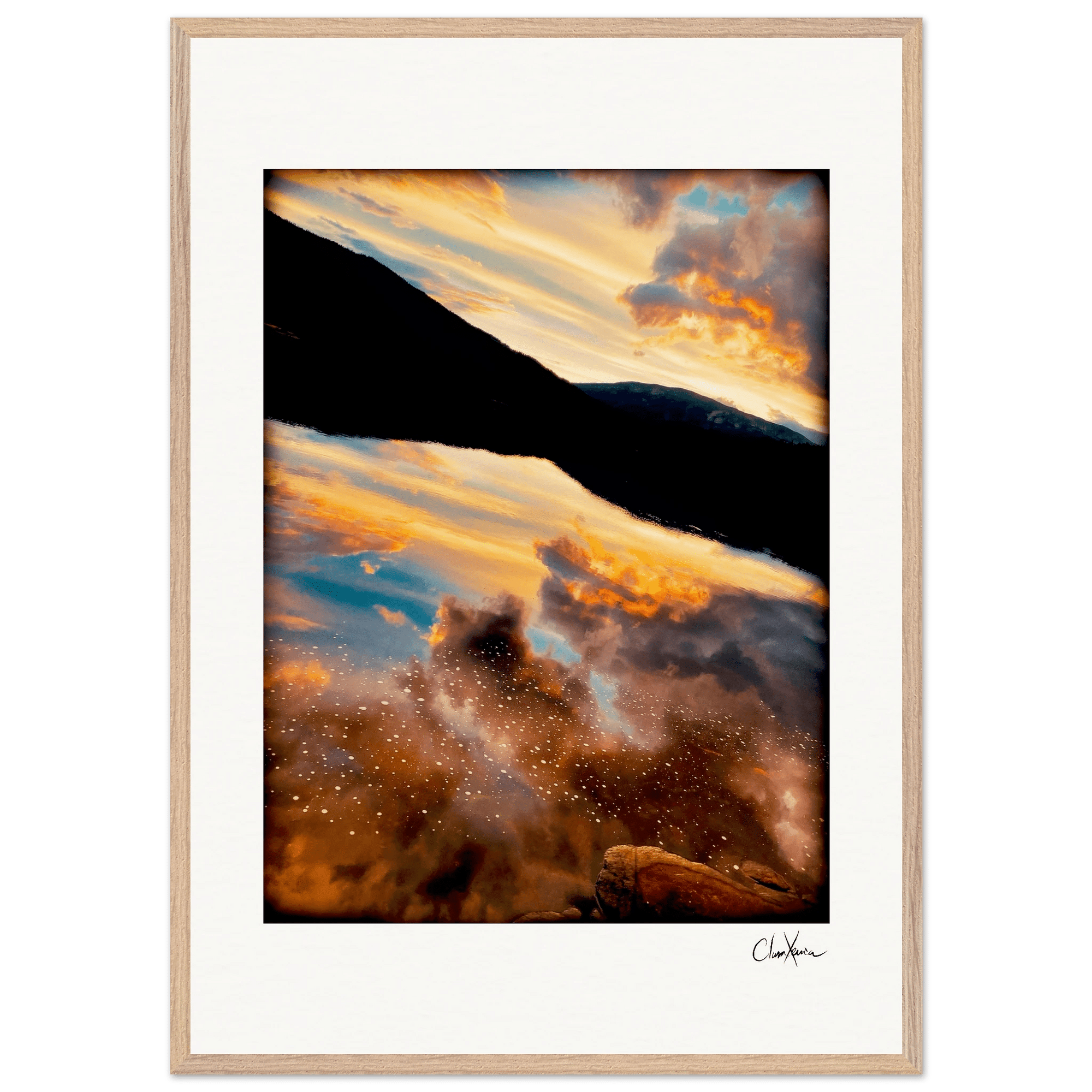 Cosmic Reflections Framed print 70x100 cm / 28x40″ Wood frame 22