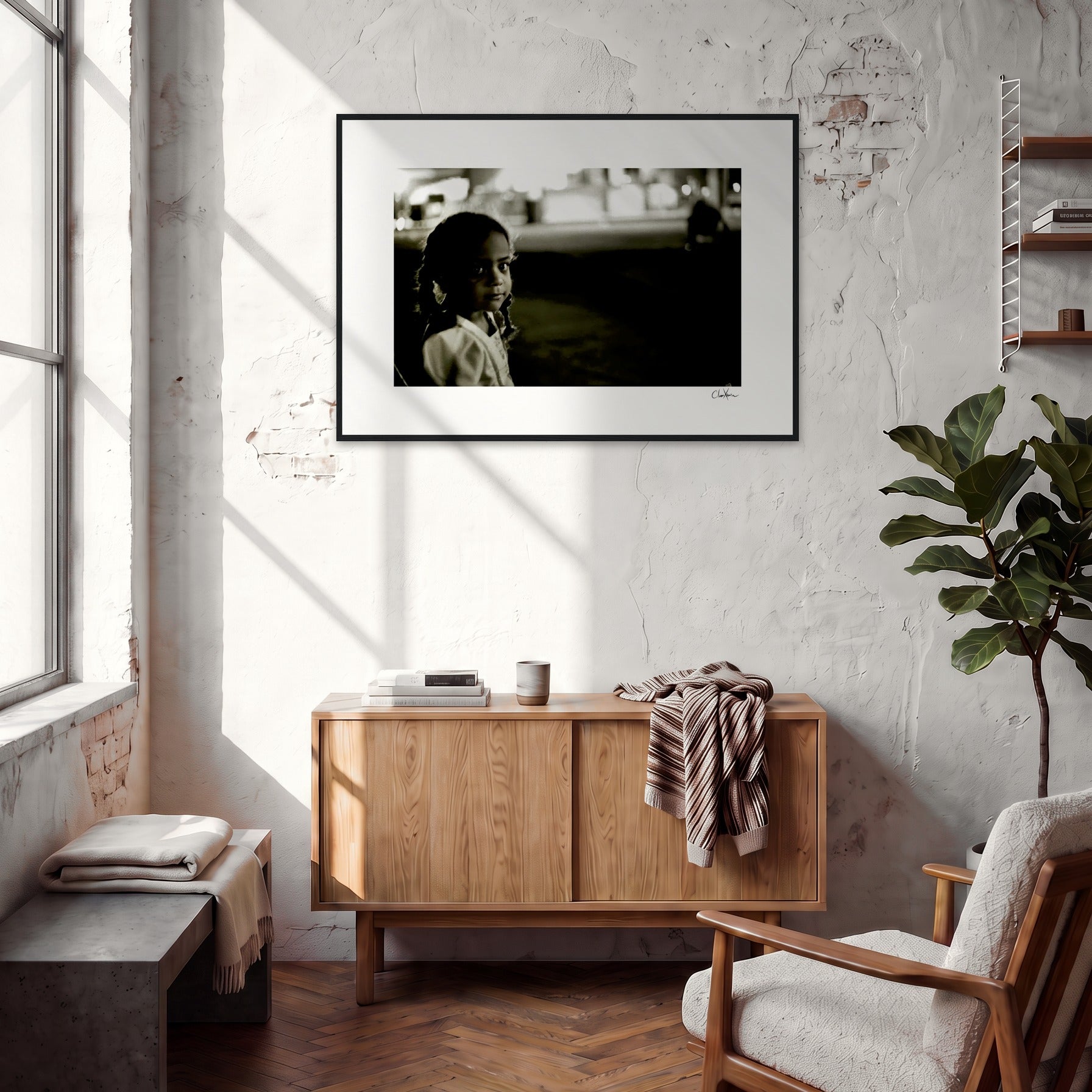 Cuba Girl Framed print 70x100 cm / 28x40″ White frame in interior