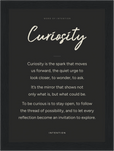 Curiosity Word of Intention Framed print 13x18 cm / 5x7″ Black frame Carbon paper