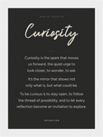 Curiosity Word of Intention Framed print 13x18 cm / 5x7″ White frame Carbon paper