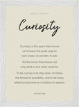 Curiosity Word of Intention Framed print 21x29.7 cm / 8x12" White frame Linen paper